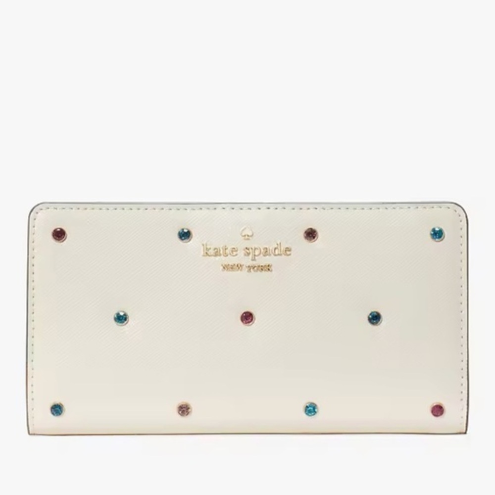 Kate Spade Madison Studded Large Slim BiFold Wallet BRAND NEW